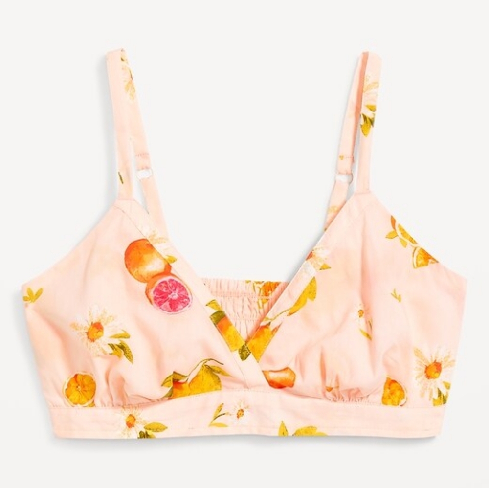 Floral and Fruit Print Bralette